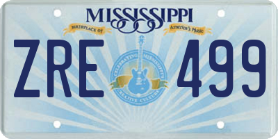 MS license plate ZRE499