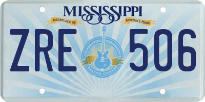 MS license plate ZRE506