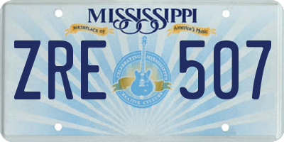MS license plate ZRE507