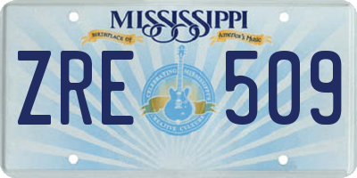 MS license plate ZRE509