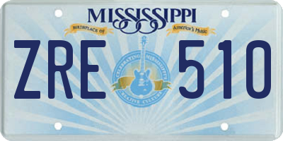 MS license plate ZRE510