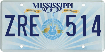 MS license plate ZRE514