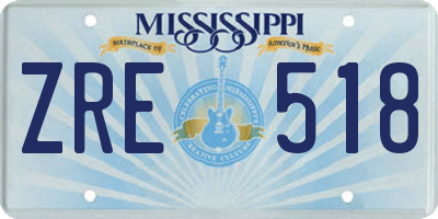 MS license plate ZRE518