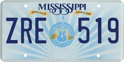 MS license plate ZRE519