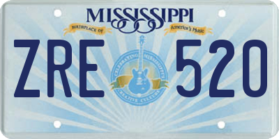 MS license plate ZRE520