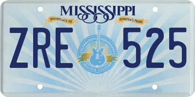 MS license plate ZRE525