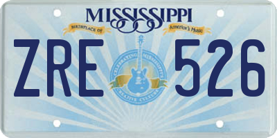 MS license plate ZRE526