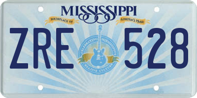 MS license plate ZRE528