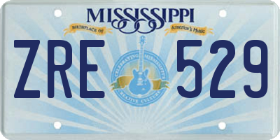 MS license plate ZRE529