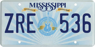 MS license plate ZRE536