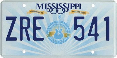 MS license plate ZRE541