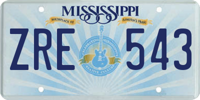 MS license plate ZRE543