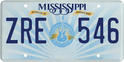 MS license plate ZRE546