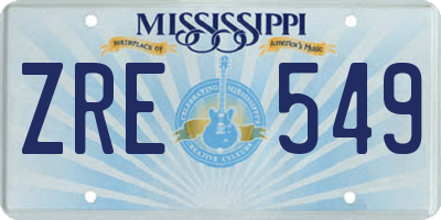 MS license plate ZRE549