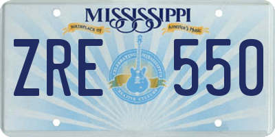 MS license plate ZRE550