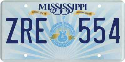 MS license plate ZRE554
