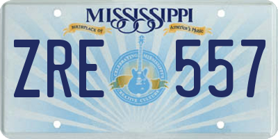 MS license plate ZRE557