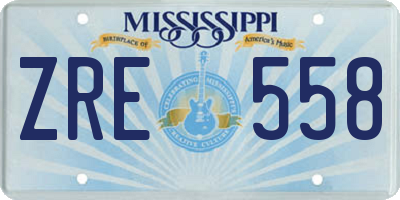 MS license plate ZRE558