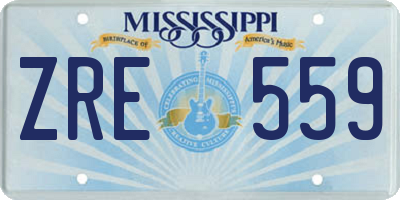 MS license plate ZRE559