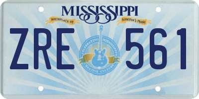 MS license plate ZRE561