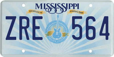 MS license plate ZRE564