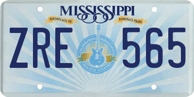 MS license plate ZRE565