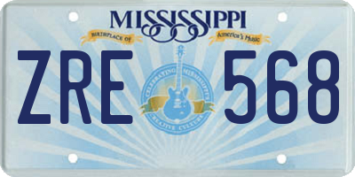 MS license plate ZRE568