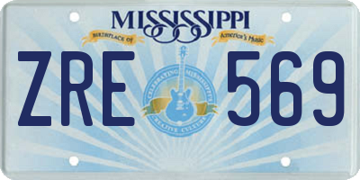 MS license plate ZRE569