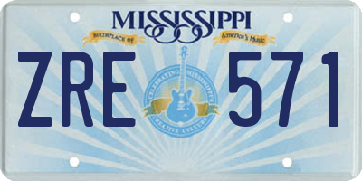 MS license plate ZRE571