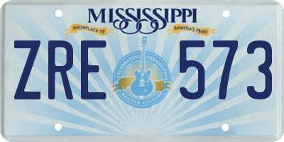 MS license plate ZRE573