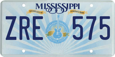 MS license plate ZRE575