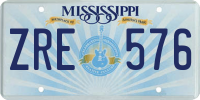 MS license plate ZRE576