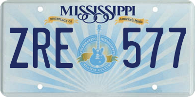 MS license plate ZRE577