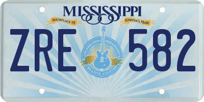 MS license plate ZRE582