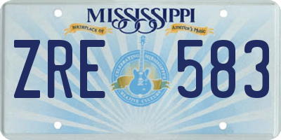 MS license plate ZRE583