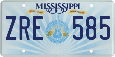 MS license plate ZRE585