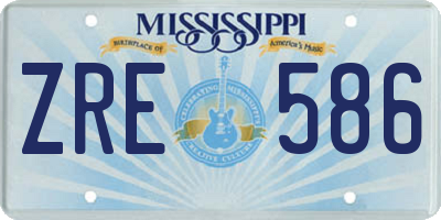 MS license plate ZRE586