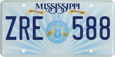 MS license plate ZRE588