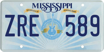 MS license plate ZRE589