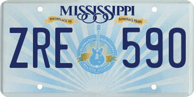 MS license plate ZRE590