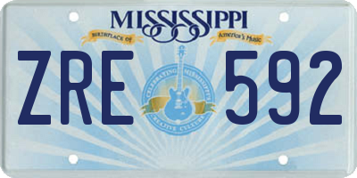 MS license plate ZRE592