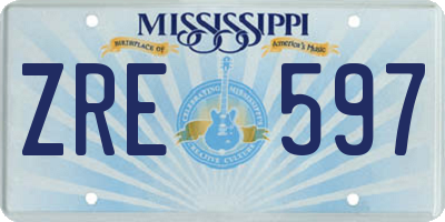MS license plate ZRE597