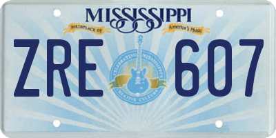 MS license plate ZRE607