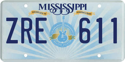 MS license plate ZRE611