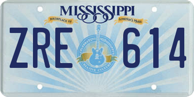 MS license plate ZRE614