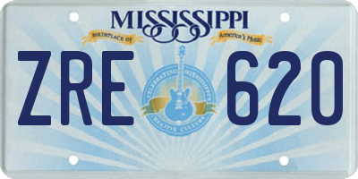 MS license plate ZRE620