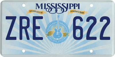 MS license plate ZRE622