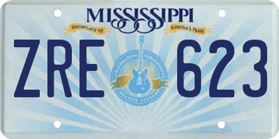 MS license plate ZRE623