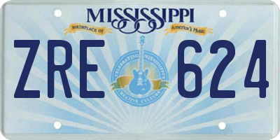 MS license plate ZRE624