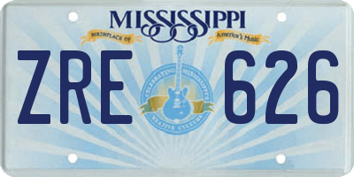 MS license plate ZRE626